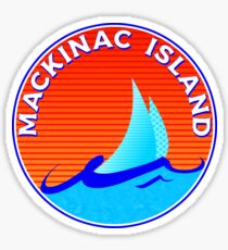 MACKINAC ISLAND MICHIGAN BRIDGE LAKE HURON GREAT LAKES SAILBOAT Sticker