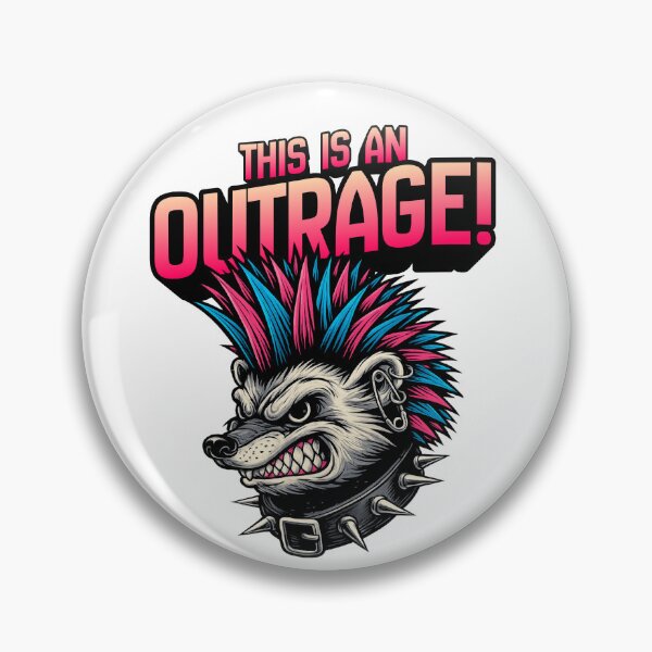 Item preview, THIS IS AN OUTRAGE! Punk Rock Raccoon Shirt – Funny Hedgehog Angry Animal Sarcastic Humor designed and sold by Cree8if.