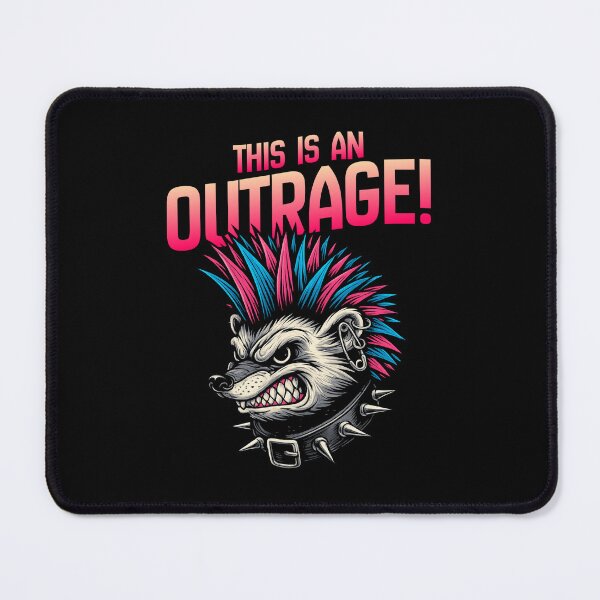 Item preview, THIS IS AN OUTRAGE! Punk Rock Raccoon Shirt – Funny Hedgehog Angry Animal Sarcastic Humor designed and sold by Cree8if.