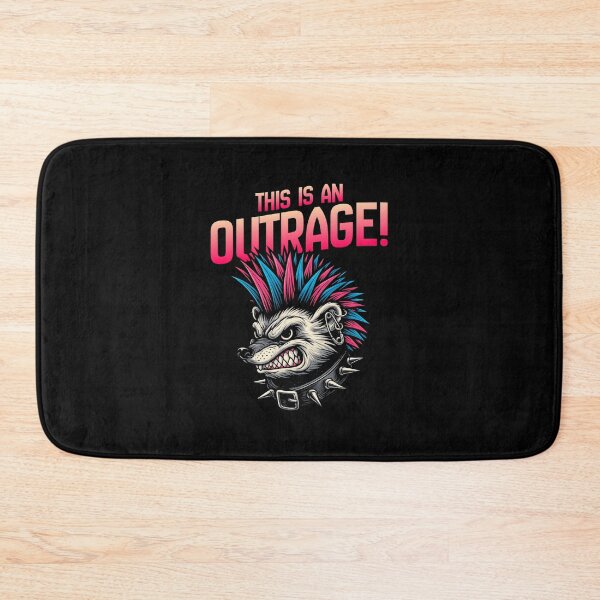 Item preview, THIS IS AN OUTRAGE! Punk Rock Raccoon Shirt – Funny Hedgehog Angry Animal Sarcastic Humor designed and sold by Cree8if.