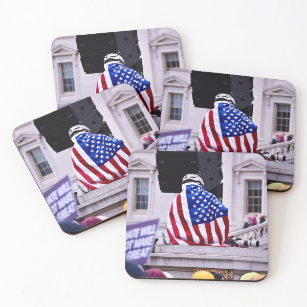 Item preview, Photographer Wrapped in American Flag – No Kings Protest designed and sold by aadventures.