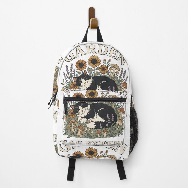 Item preview, Garden Nap Expert - Vintage Cottagecore Sleeping Tuxedo Cat designed and sold by The Grumpy Pet Club.