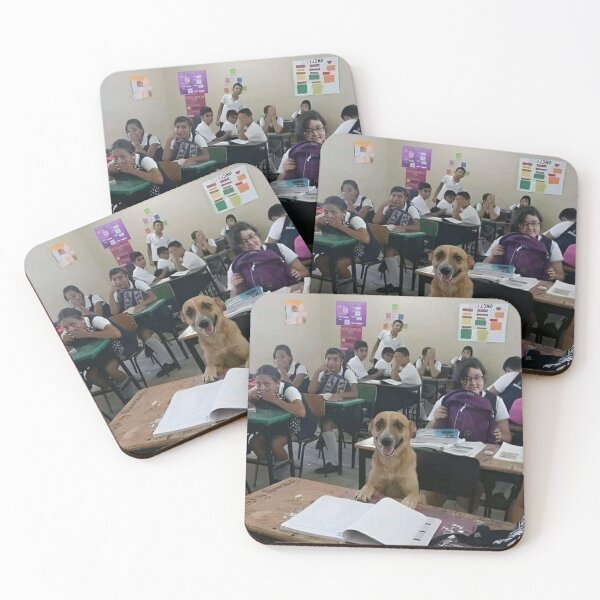 Item preview, Dog sits on desk in classroom meme designed and sold by AnimeHentaiArt.