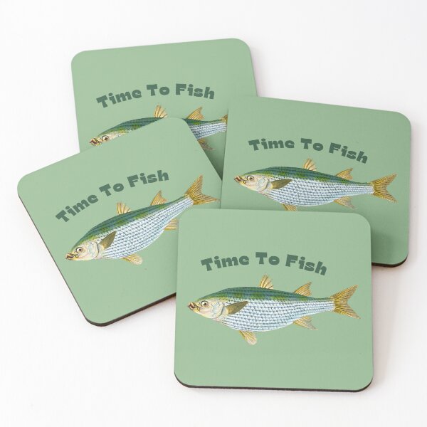 Item preview, Time To Fish Stickers Prints Posters Wall Art Magnet Home Coffee Cup Decoration TShirt Stationary Notebook Magnet Hat Kitchen Work School Office Redbubble Shop designed and sold by Saritas Boutique Shop.