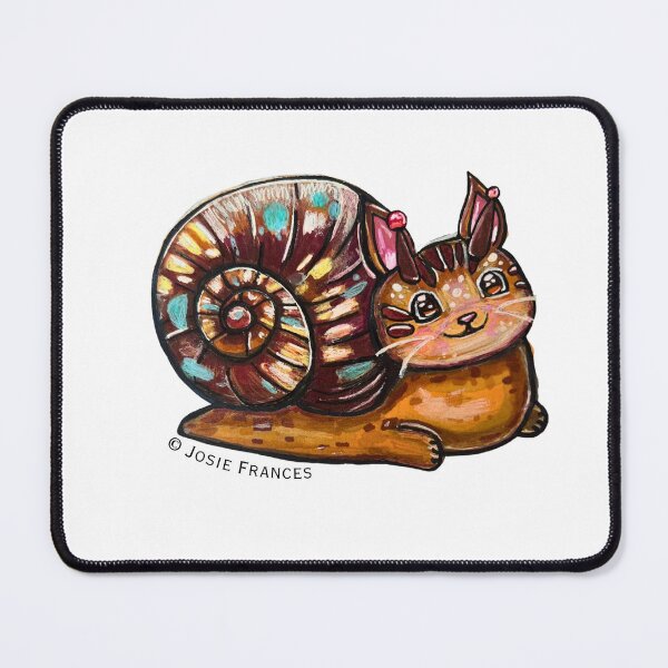 Item preview, Cutie Cat Snail (no background for stickers) designed and sold by Ruby Tiger Creations.