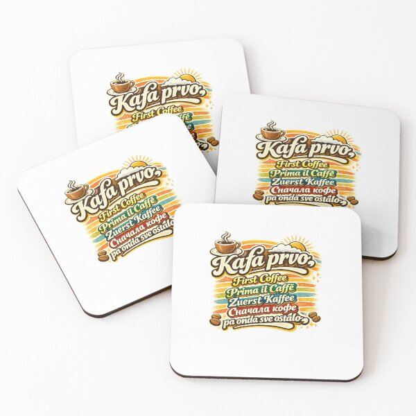Item preview, Multilingual retro coffee design CoffeeFirst designed and sold by MKShopZurich.