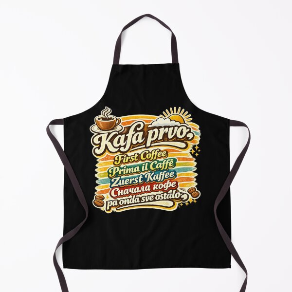 Item preview, Multilingual retro coffee design CoffeeFirst designed and sold by MKShopZurich.