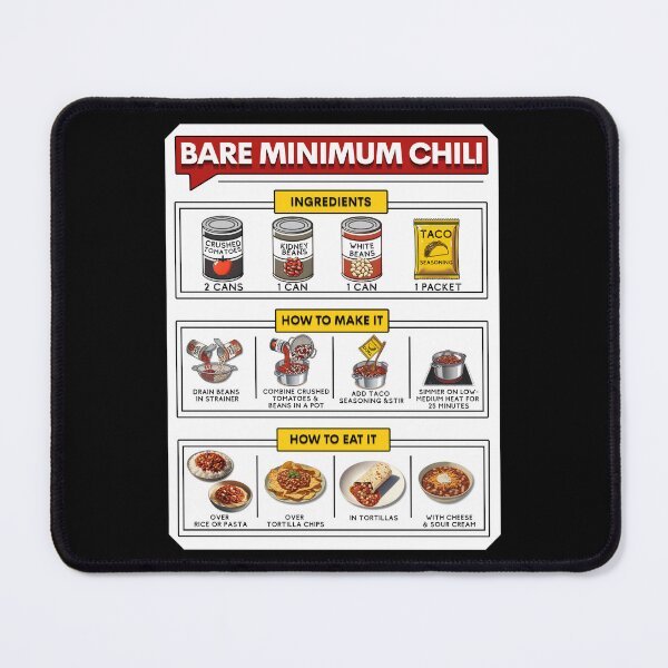 Item preview, Bare Minimum Chili Recipe- Minimalist Kitchen Art designed and sold by SHELOPS.