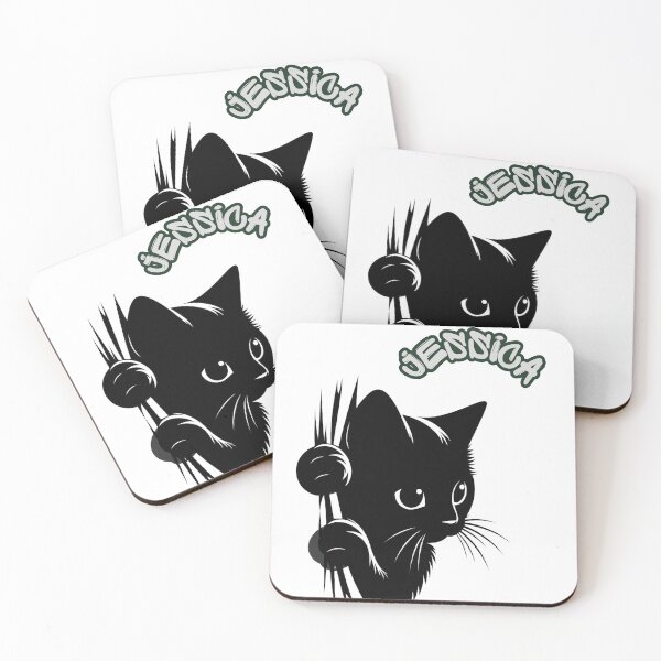 Item preview, Personalized Black Cat Design – Custom Name Cute Kitten – Kawaii Cat Gift for Cat Lovers, Kids & Teens designed and sold by Gladys Art Studio.
