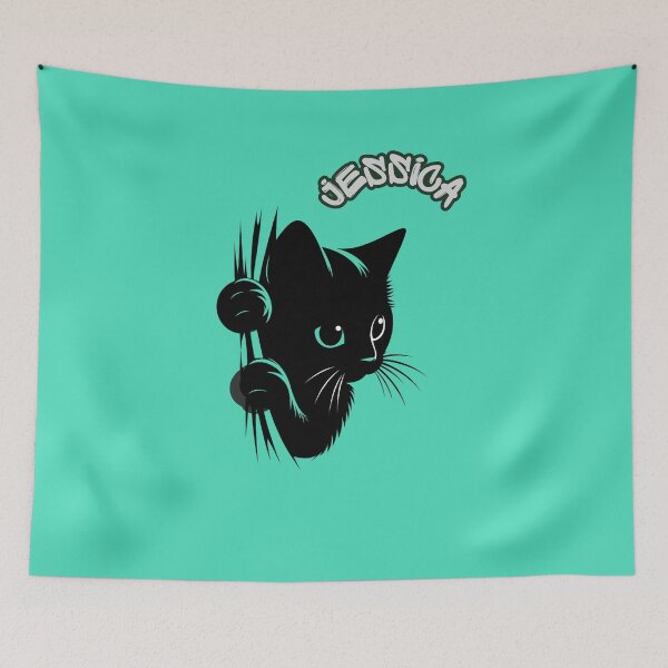 Item preview, Personalized Black Cat Design – Custom Name Cute Kitten – Kawaii Cat Gift for Cat Lovers, Kids & Teens designed and sold by CozyBlobStudio.