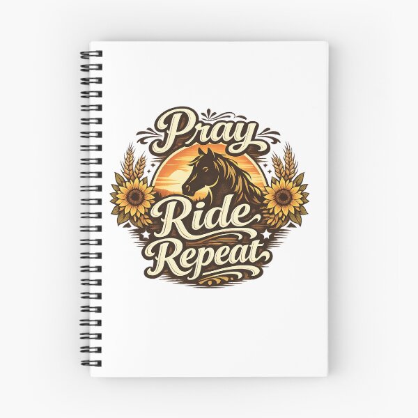 Item preview, Pray Ride Repeat Western Horse Typography designed and sold by Stickers  Designer.