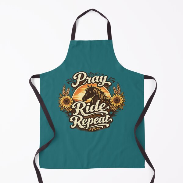 Item preview, Pray Ride Repeat Western Horse Typography designed and sold by Stickers Designer.