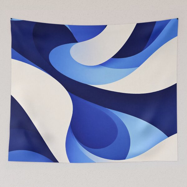 Aperçu de l'œuvre Retro Fluid Swirls: Minimalist Abstract Waves Design créée et vendue par Timegraf.