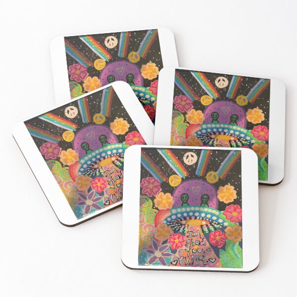 Item preview, I’m Glad You Exist Cute Alien Hippie Art designed and sold by alabamaworley21.