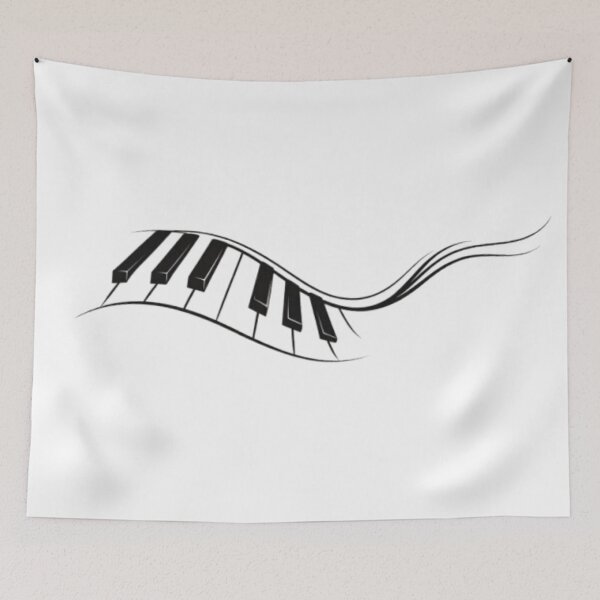 Item preview, Minimal Piano Keys Flow Line Art designed and sold by BlairWynne.