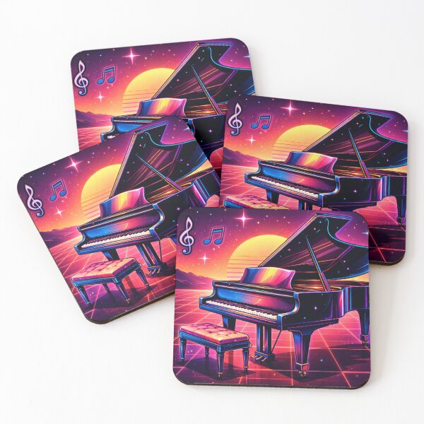 Item preview, Neon Piano Synthwave Retro Poster designed and sold by BlairWynne.