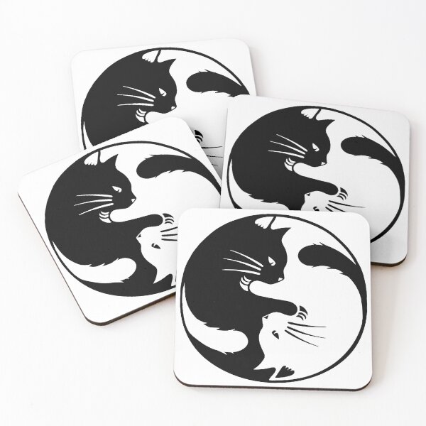 Item preview, Ying Yang Cat Fight designed and sold by Grimstoybox.