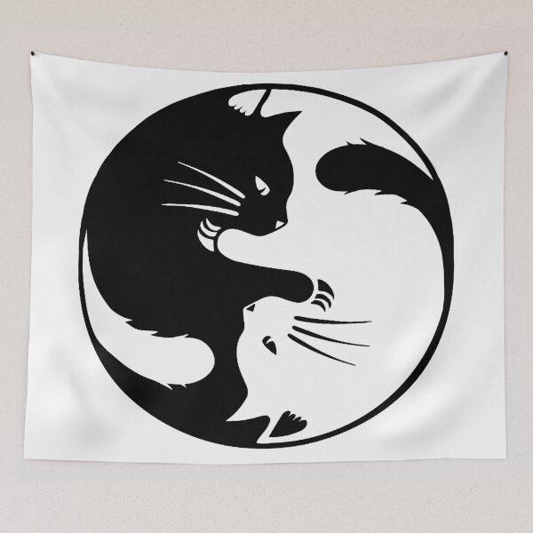 Item preview, Ying Yang Cat Fight designed and sold by Grimstoybox.