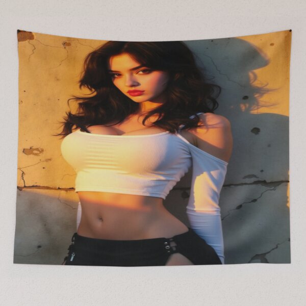 Item preview, Against the Sunlit Wall | Pretty Girl Painting designed and sold by KasaHunterHarem.