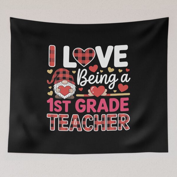 Item preview, I Love Being 1st grade Teacher hearts gnome Valentine's Day designed and sold by Rrettgison.