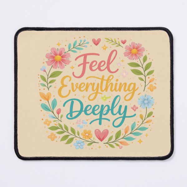 Item preview, Feel Everything Deeply Floral Typography Design | Emotional Quote Aesthetic Art designed and sold by Sanika arts .