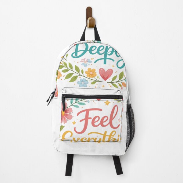 Item preview, Feel Everything Deeply Floral Typography Design | Emotional Quote Aesthetic Art designed and sold by Sanika arts .