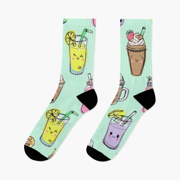 Item preview, Kawaii Drink Pattern – Cute Iced Coffee, Smoothies & Boba Doodles designed and sold by skysshobu.