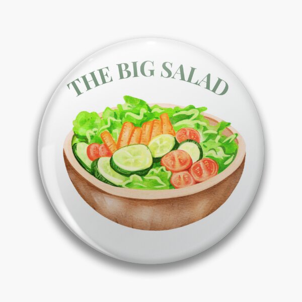 Item preview, The Big Salad – Seinfeld-Inspired Food Joke Watercolor Salad Bowl designed and sold by All I Need Designs.