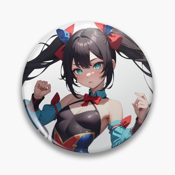 Item preview, Tatebi Akinri Anime Girl - Vibrant Twin Tails & Celestial Bodysuit Illustration designed and sold by iloveanimechibi.