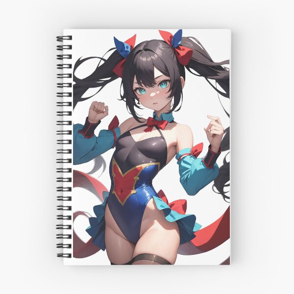 Item preview, Tatebi Akinri Anime Girl - Vibrant Twin Tails & Celestial Bodysuit Illustration designed and sold by iloveanimechibi.