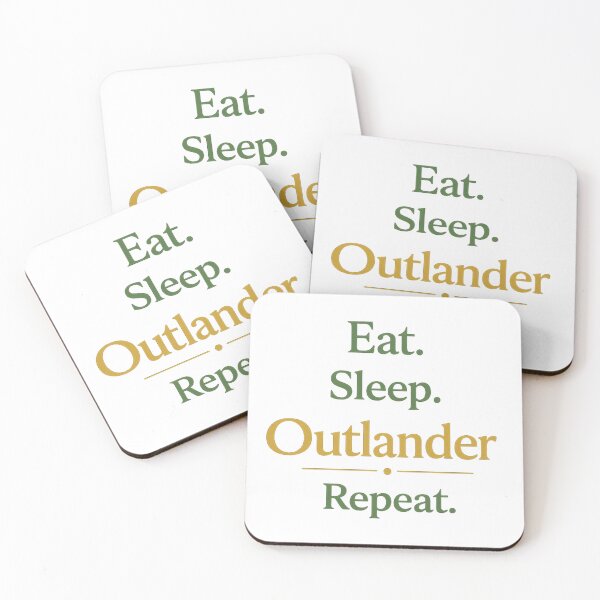 Item preview, Eat. Sleep. Outlander. Repeat. | Fan Quote Typography (Green + Gold) designed and sold by All I Need Designs.