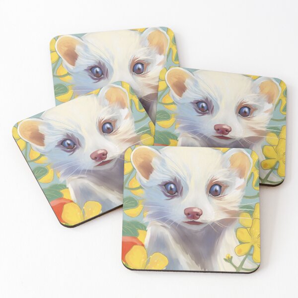 Item preview, ferret among flowers designed and sold by zarethilustra.