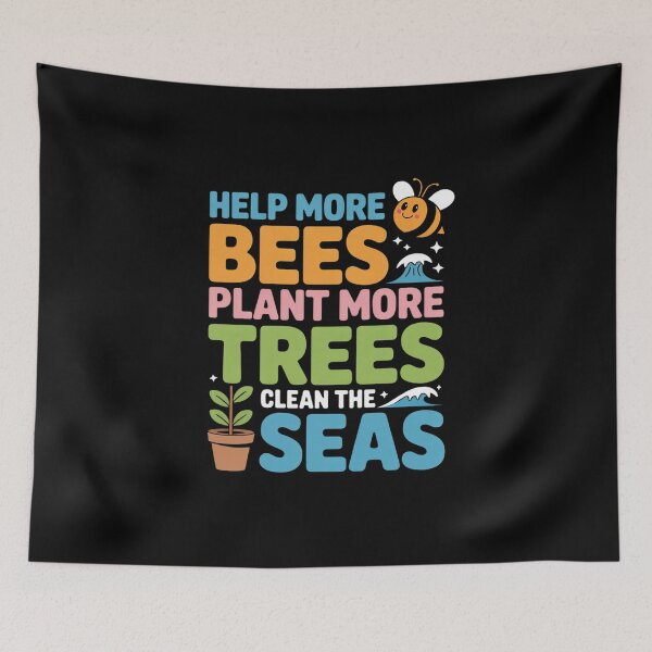 Item preview, Help More Bees Plant More Trees Clean Seas Earth Day designed and sold by Rrettgison.