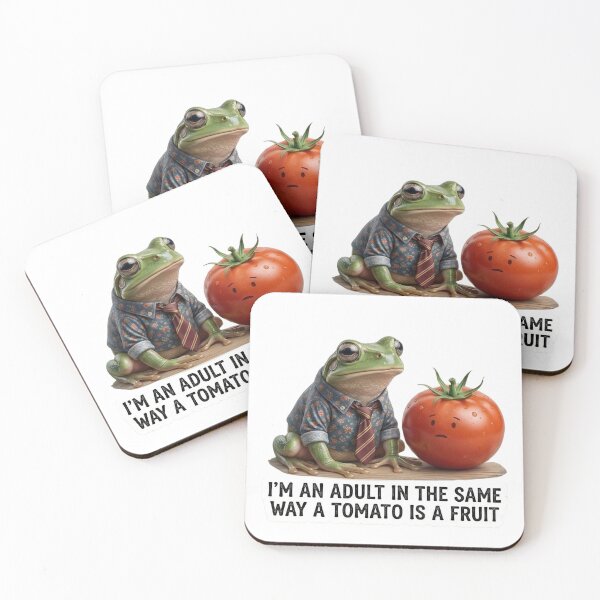 Item preview, Funny Adulting Humor - Tomato Is A Fruit Relatable Frog Meme designed and sold by Arts Paradise.
