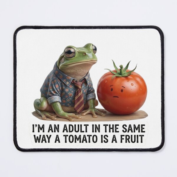 Item preview, Funny Adulting Humor - Tomato Is A Fruit Relatable Frog Meme designed and sold by Arts Paradise.