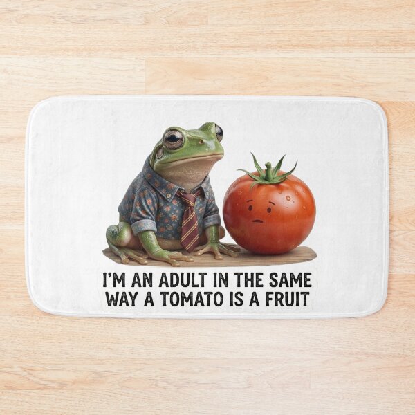 Item preview, Funny Adulting Humor - Tomato Is A Fruit Relatable Frog Meme designed and sold by Arts Paradise.