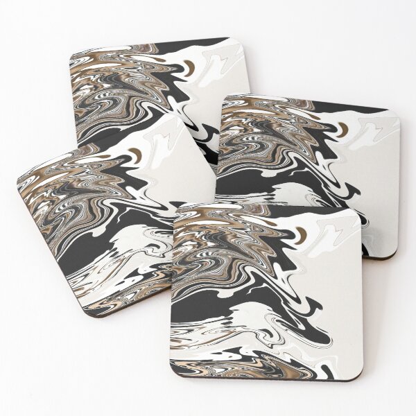 Item preview, Black, Brown, White Flow Abstract designed and sold by CarolM.