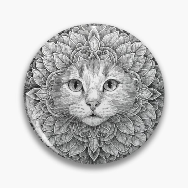 Item preview, Ilustración de gato mandala boho | Arte tribal floral de gatos | Diseño animal étnico vintage designed and sold by Anime9122.
