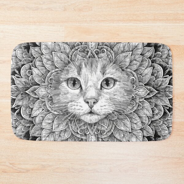 Item preview, Ilustración de gato mandala boho | Arte tribal floral de gatos | Diseño animal étnico vintage designed and sold by Anime9122.
