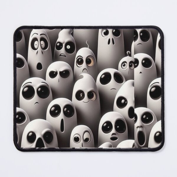 Item preview, Minimalist Ghost Emoji Collage - 3D Cartoon Spirit Patterns designed and sold by UrbanCanvas 111.