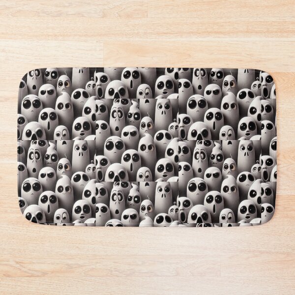 Item preview, Minimalist Ghost Emoji Collage - 3D Cartoon Spirit Patterns designed and sold by UrbanCanvas 111.