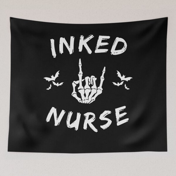 Item preview, Inked Nurse Rock Hand Skeleton Bats Design designed and sold by snowry.