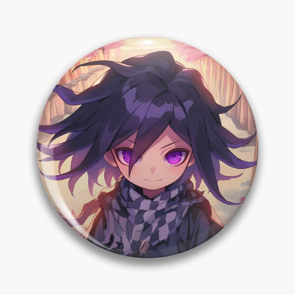 Item preview, Kokichi Ouma Danganronpa Chibi Samurai With Mischievous Purple Eyes designed and sold by TanglenRabbit.
