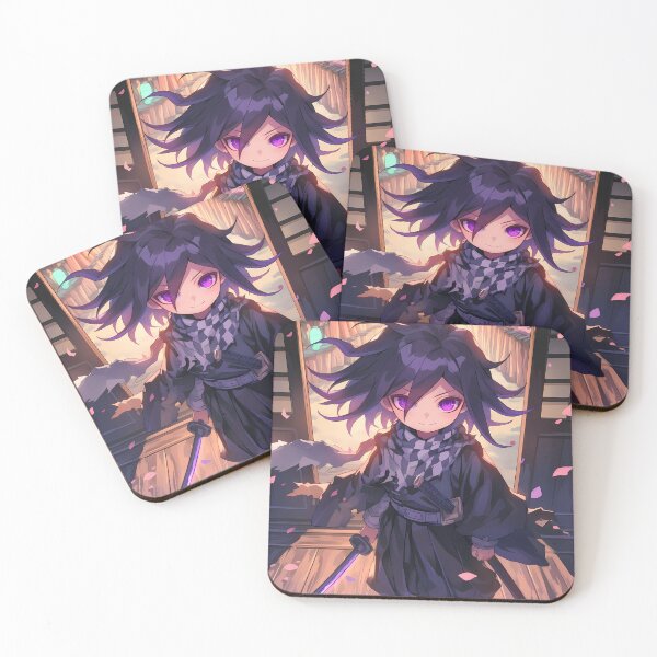 Item preview, Kokichi Ouma Danganronpa Chibi Samurai With Mischievous Purple Eyes designed and sold by TanglenRabbit.