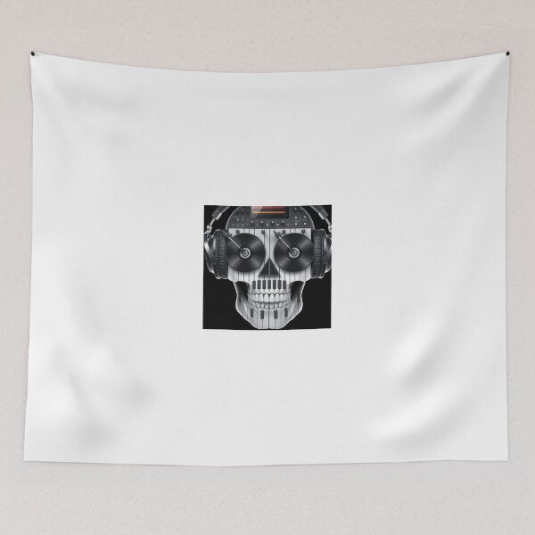 Item preview, The Rhythm of Death - Creative DJ Skull Music Illustration designed and sold by UrbanCanvas 111.