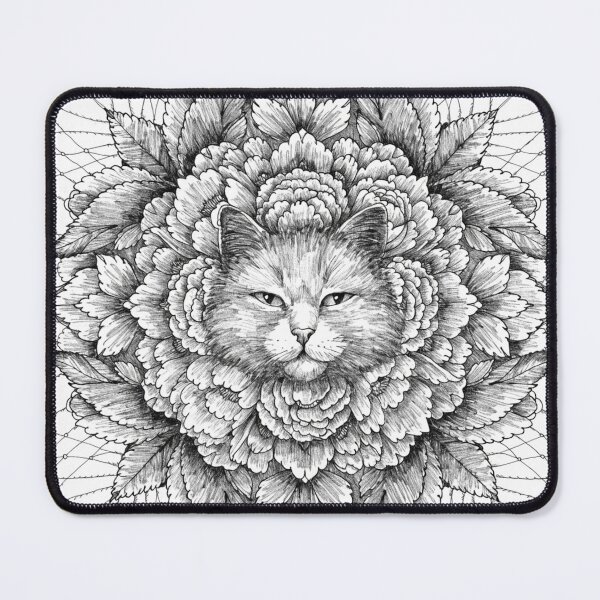Item preview, Boho Mandala Cat Illustration | Floral Tribal Cat Art | Vintage Ethnic Animal Design designed and sold by Anime9122.