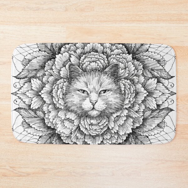 Item preview, Boho Mandala Cat Illustration | Floral Tribal Cat Art | Vintage Ethnic Animal Design designed and sold by Anime9122.