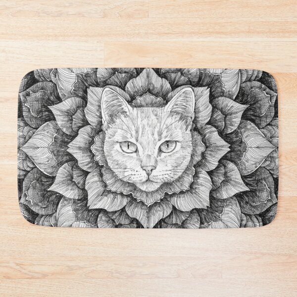 Item preview, Boho Mandala Cat Illustration | Floral Tribal Cat Art | Vintage Ethnic Animal Design designed and sold by Anime9122.