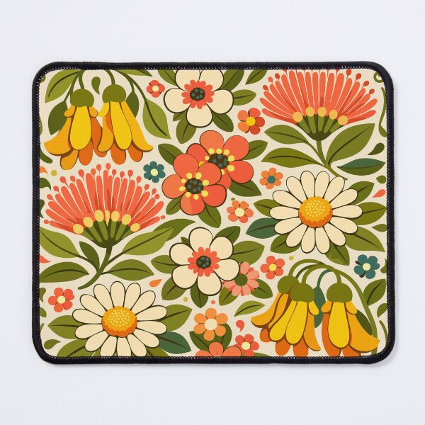 Item preview, Kiwiana Retro Floral Tile – Vintage Botanical Pattern designed and sold by MvuuStudio.