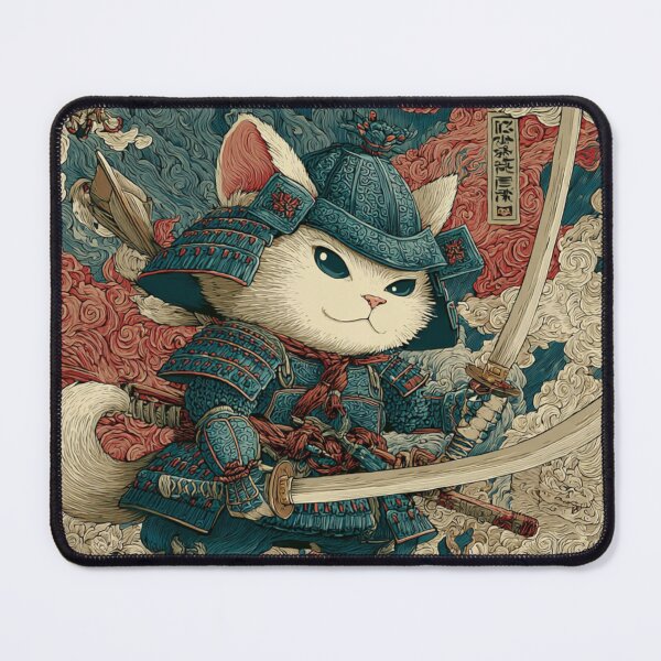 Item preview, Samurai Cat Japanese Art | Warrior Cat with Sword | Anime Style Cat | Japan Aesthetic Fantasy Design designed and sold by De Aqui y de Alla Studio.